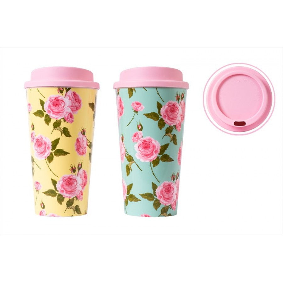 RSW CHABBY CHIC FLOWER DESIGN TRAVEL MUG. AM4402 \\\KD16853
