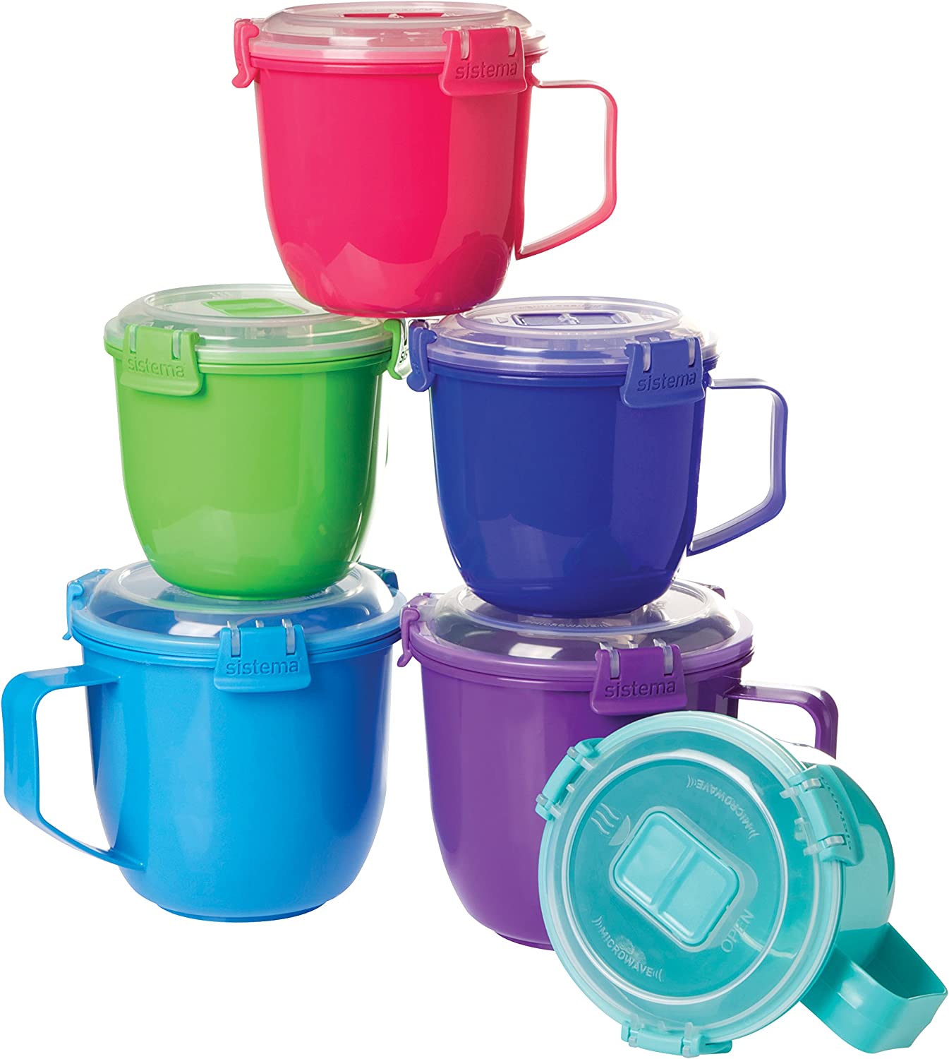 SISTEMA MICROWAVE SOUP MUG PLASTIC 900 ML - ASSORTED COLOUR. SIS21141 \\\KD16883