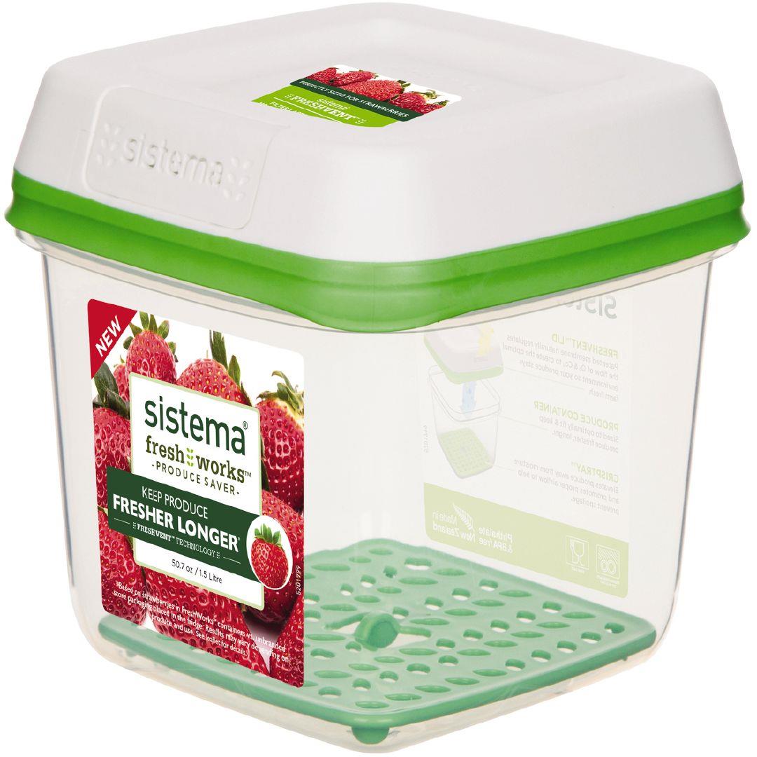 SISTEMA MEDIUM SQUARE FRESHWORKS ASSORTED COLOUR LID. S53110 \\\KD16927