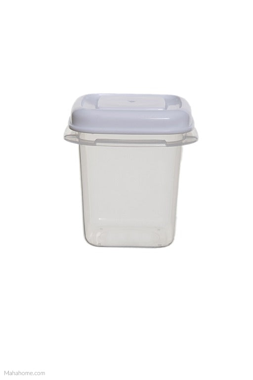 WHITEFURZE 0.125 LITRE SQUARE FOOD STORER CLEAR WITH WHITE LID. F0610 \\\KD16929