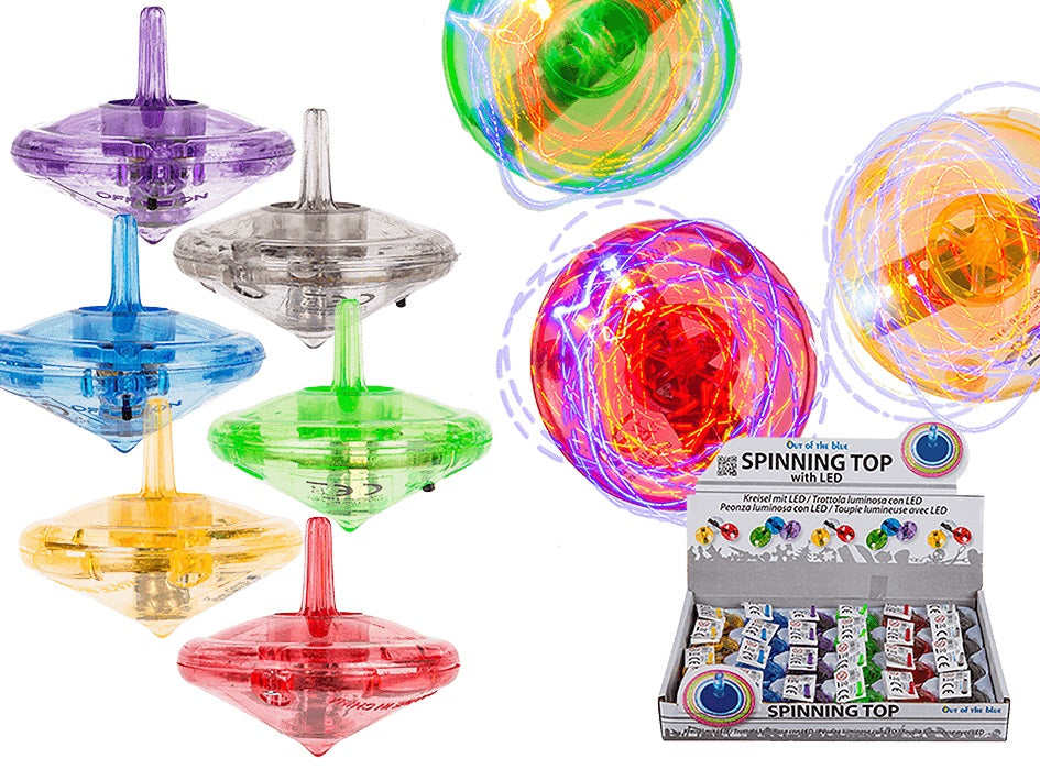 SPIINING TOP COLOURS WITH LED LIGHT BATTERIES INC.. OB601106 \\\KD16933