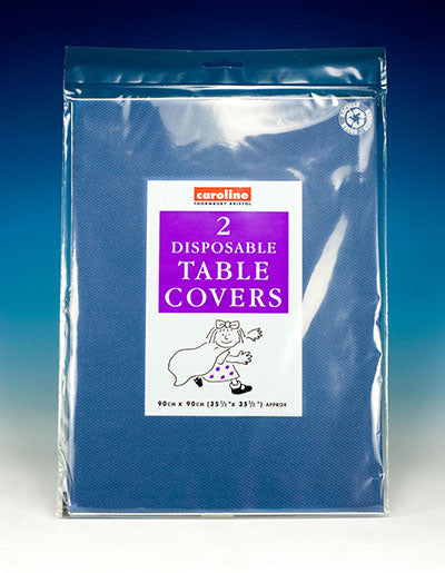 CAROLINE DARK BLUE SQUARE PAPER TABLE COVERS 90CM X 90CM 2 PK. CV1325 \\\KD16959