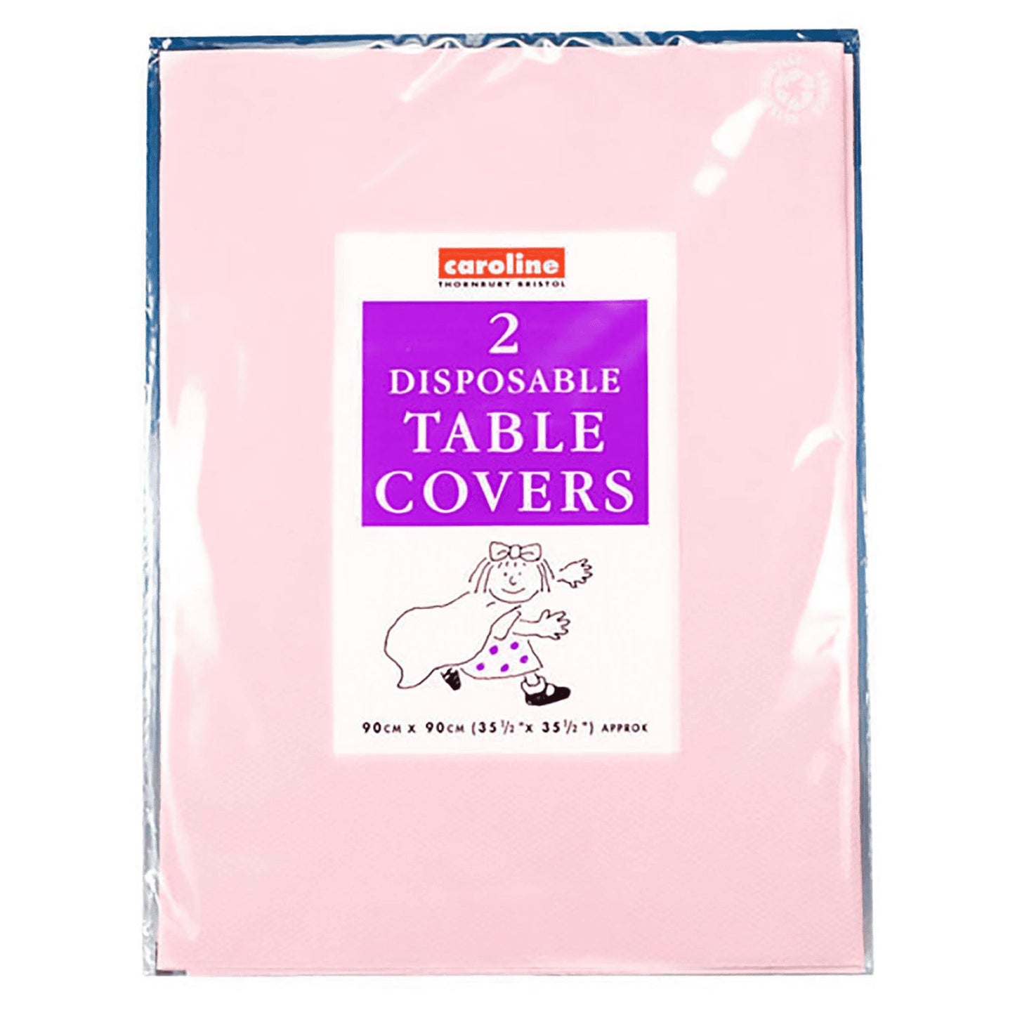 CAROLINE PINK SQUARE PAPER TABLE COVERS 90CM X 90CM 2 PK. CV1322 \\\KD16960