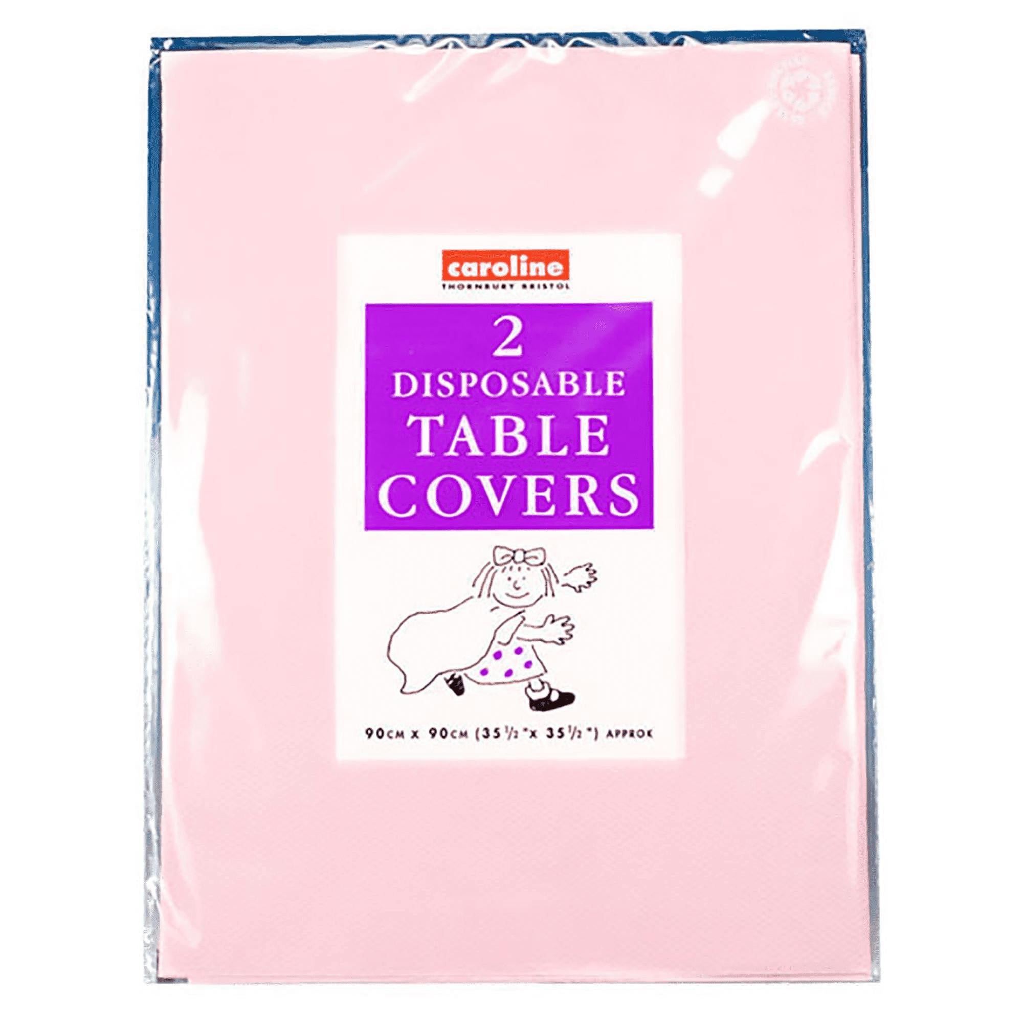 CAROLINE PINK SQUARE PAPER TABLE COVERS 90CM X 90CM 2 PK. CV1322 \\\KD16960