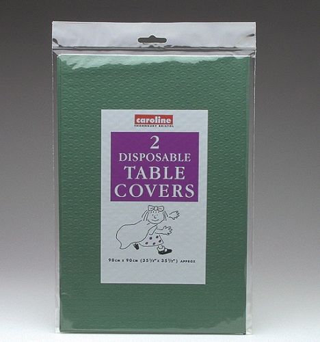 CAROLINE DARK GREEN SQUARE PAPER TABLE COVERS 90CM X 90CM 2 PK. CV1327 \\\KD16961