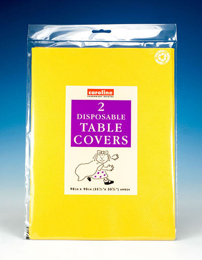 CAROLINE DARK YELLOW SQUARE PAPER TABLE COVERS 90CM X 90CM 2 PK. CV1333 \\\KD16963