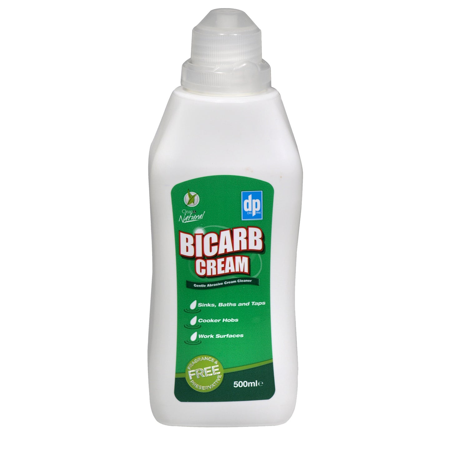 DRI-PAK BICARB CREAM 500ML FRAGANCE & PRESERVATIVE FREE. LBIBTDP65 \\\KD17027