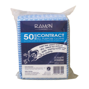 RAMON CONTRACT 50 BLUE ALL PURPOSE CLOTHS. 765B50CT \\\KD17041