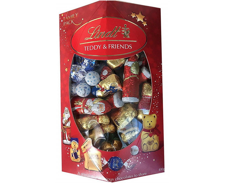 LINDT TEDDY & FRIENDS CHRISTMAS FAMILY PACK 400G. 194430 \\\KD17043
