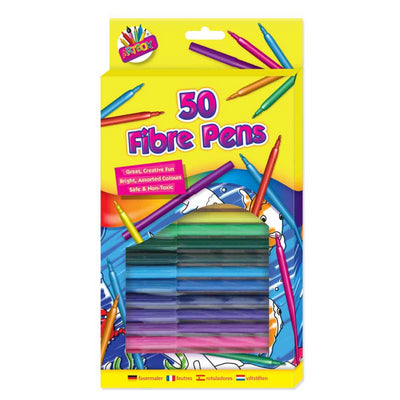 50 COLOURED FIBRE PENS KIDS SCHOOL DRAWING ART. TA1085 \\\KD17046