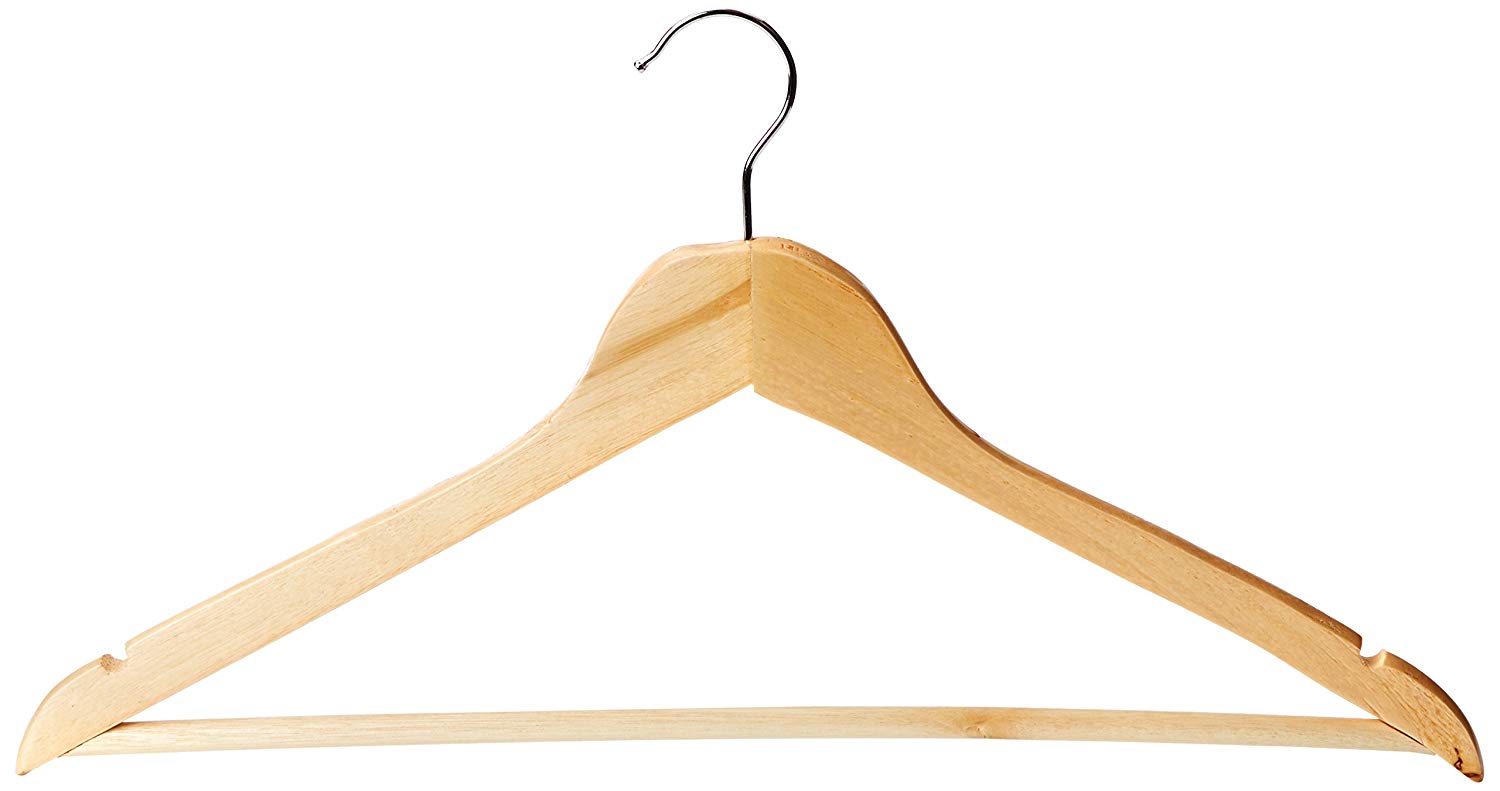 RUSSEL WOODEN CLOTH HANGER 43CM NOTCHED ROUND BAR. WA0000 \\\KD17047