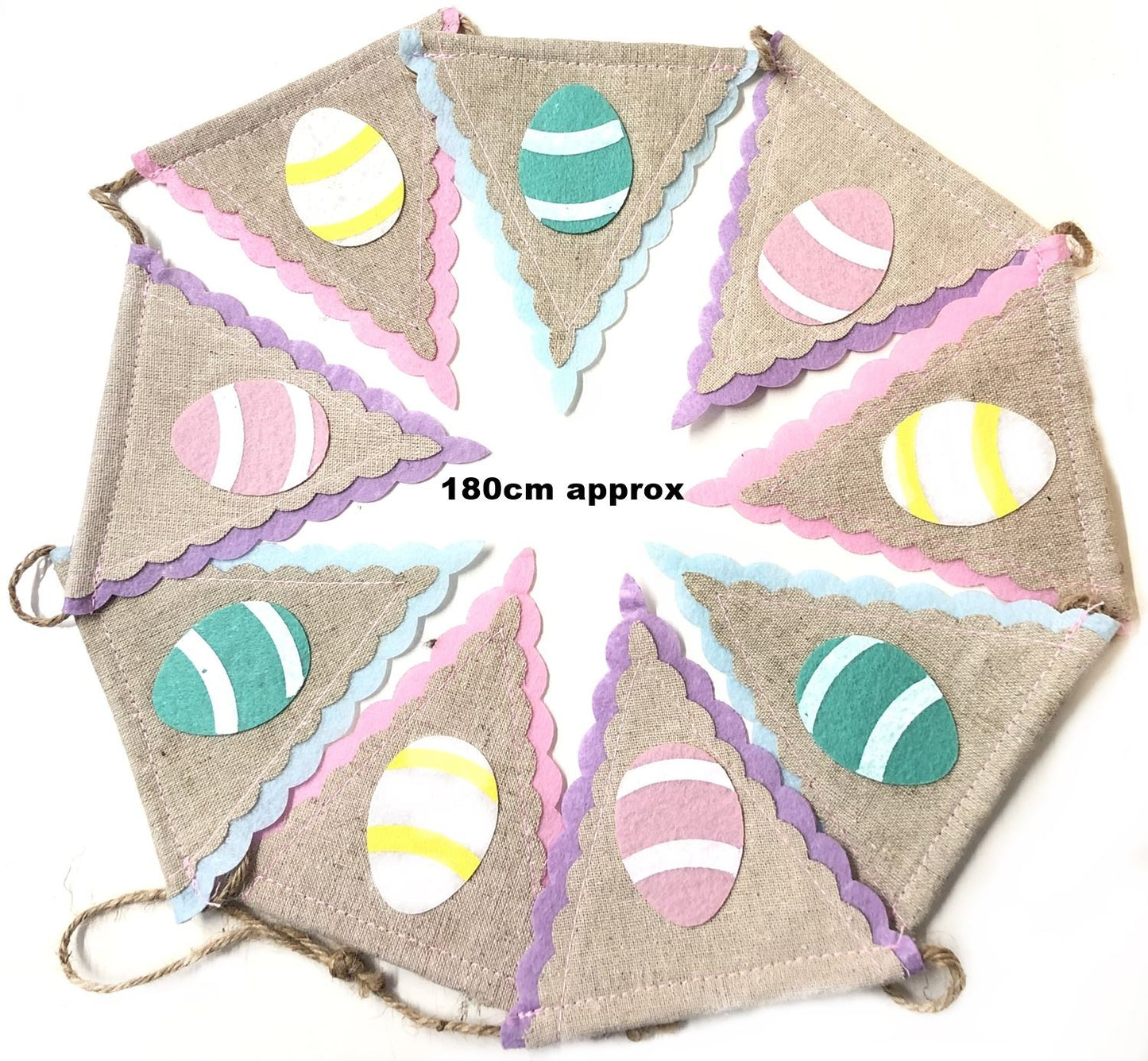 JUTE HESSAIN EASTER PARTY BUNTING DECORATION 180CM. EA0113 \\\KD17092