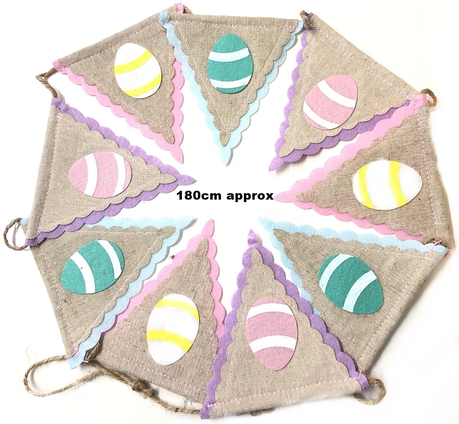 JUTE HESSAIN EASTER PARTY BUNTING DECORATION 180CM. EA0113 \\\KD17092