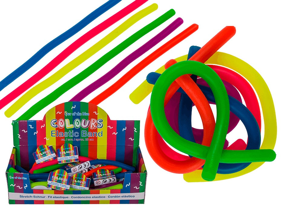 ELASTIC BAND ASSORTED NEON COLOUR 28 CM. OB120913 \\\KD17098