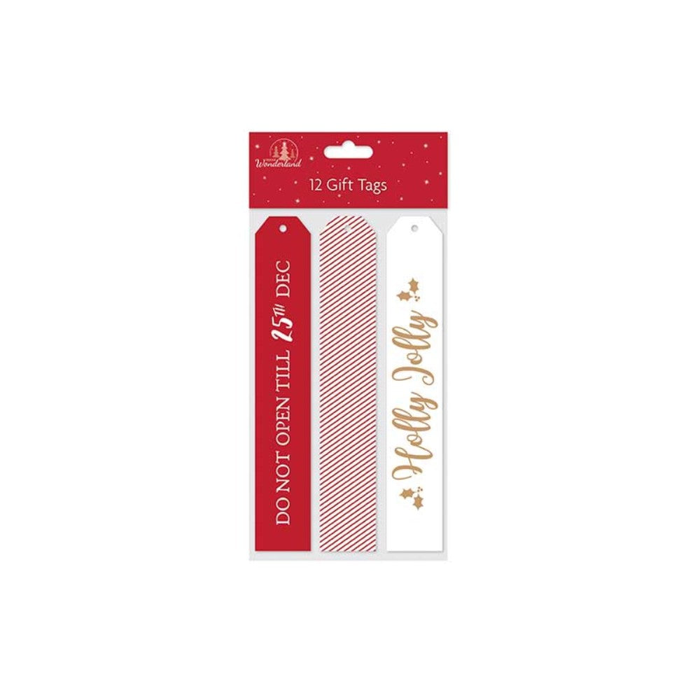 12 LONG LUXURY LUGGAGE STLYE CHRISTAMS GLITTER & FOIL GIFT TAGS. TA8835 \\\KD17103