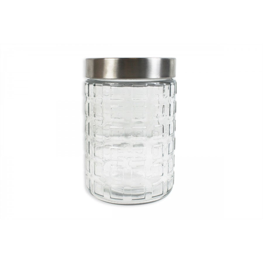 MEDIUM GLASS CANISTER WITH STAINLESS STEEL LID 1260ML. AM1660 \\\KD17172
