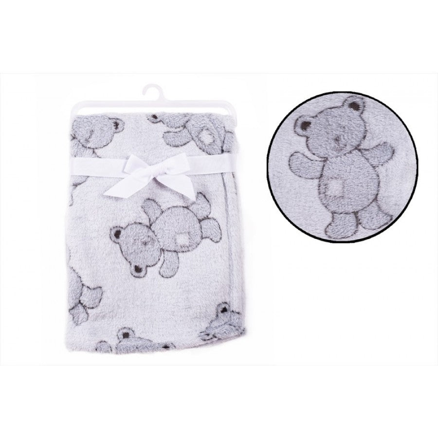 FIRST STEPS TEDDY PLUSH BABY BLANKET 100CM X 75CM. FS718 \\\KD17183