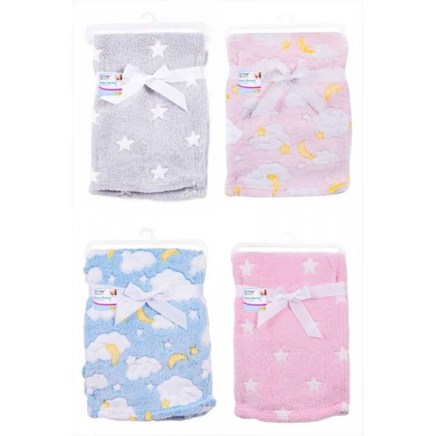 FIRST STEPS SUPERSOFT FLEECE BABY BLANKET 100CM X 75CM. FS714 \\\KD17184