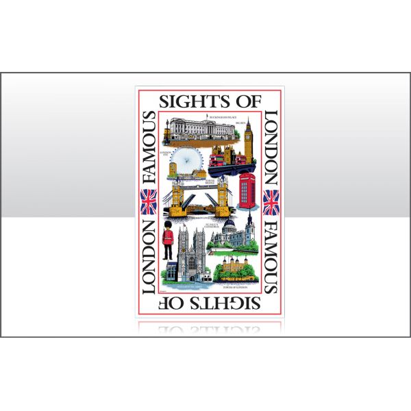SIGHTS OF LONDON TEA TOWEL. EL54483 \\\KD17199