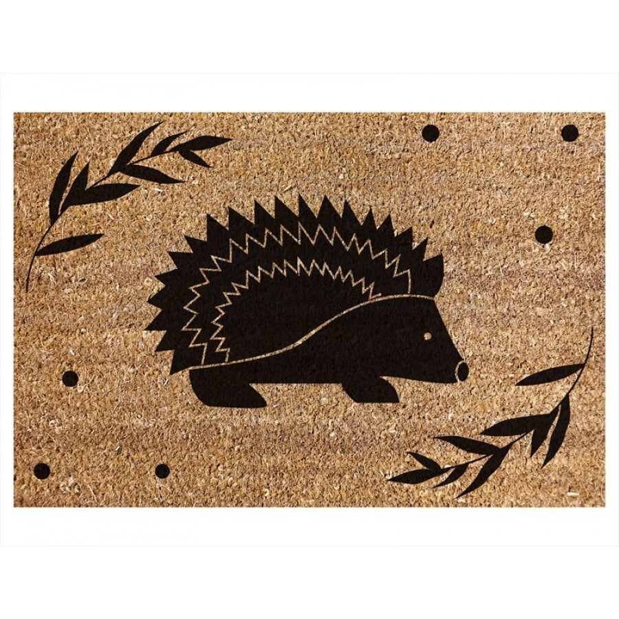HEDGEHOG DESIGN COIR DOOR MAT 60CM X 40CM. AM7940 \\\KD17281