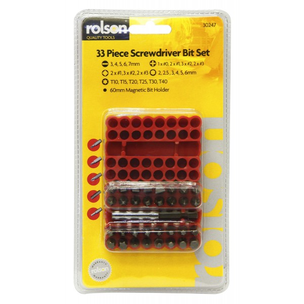 ROLSON SCREWDRIVER HOME BIT SET 33PC. RT30247 \\\KD17290