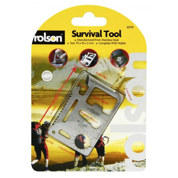 ROLSON SURVIVAL CREDIT CARD POCKET MULTI TOOL. RT60119 \\\KD17302