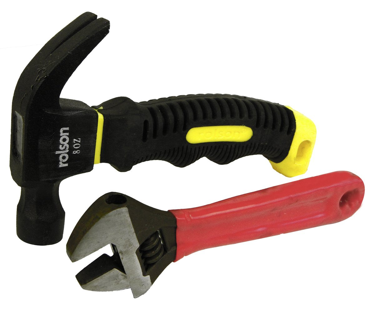 ROLSON 8OZ STUBBY CLAW HAMMER & 150MM ADJUSTABLE WRENCH. RT36033 \\\KD17320