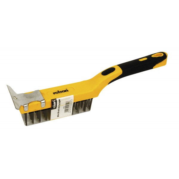 ROLSON HEAVY DUTY STEEL WIRE BRUSH WITH SCRAPER. RT42844 \\\KD17331