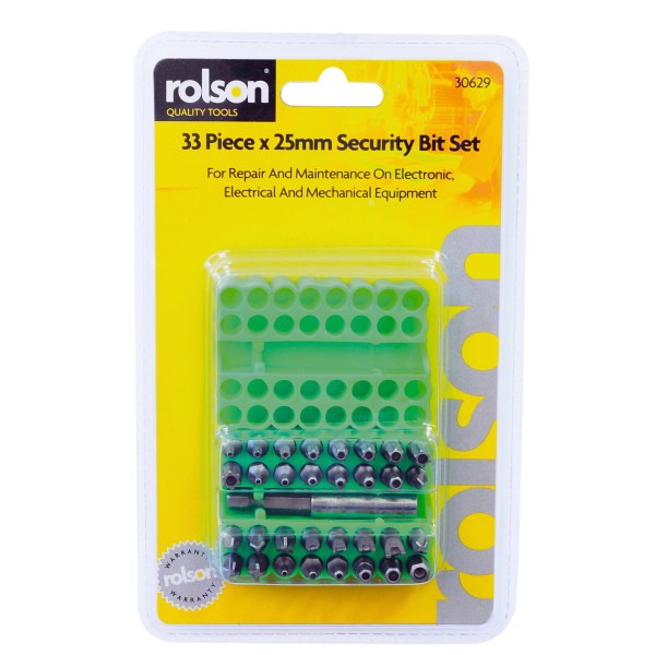 ROLSON SECURITY BIT SET 25MM 33 PIECES. RT30629 \\\KD17344