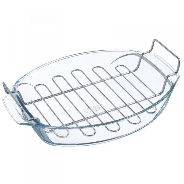 PYREX 39 X 27CM OVAL ROASTER WITH RACK. 412U000 \\\KD17347