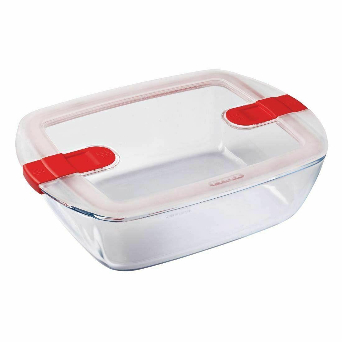 PYREX 28 X 20 CM GLASS STORAGE CONTAINER WITH LID. 216PH00 \\\KD17350