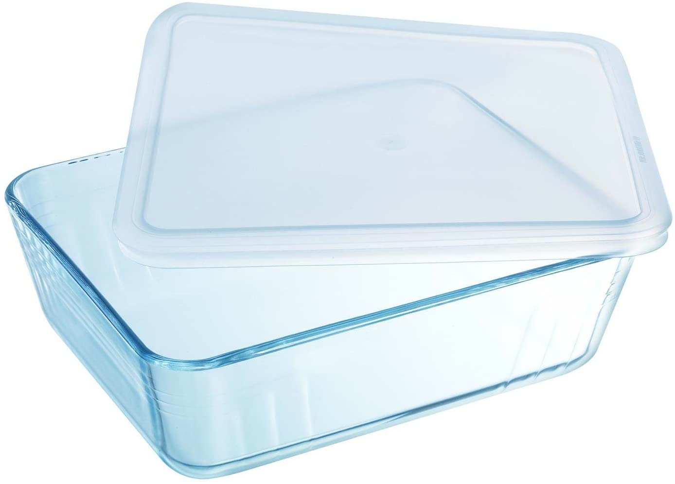 PYREX TRANSPARENT GLASS RECTANGULAR DISH WITH PLASTIC LID 1.5 L. 242P000 \\\KD17353