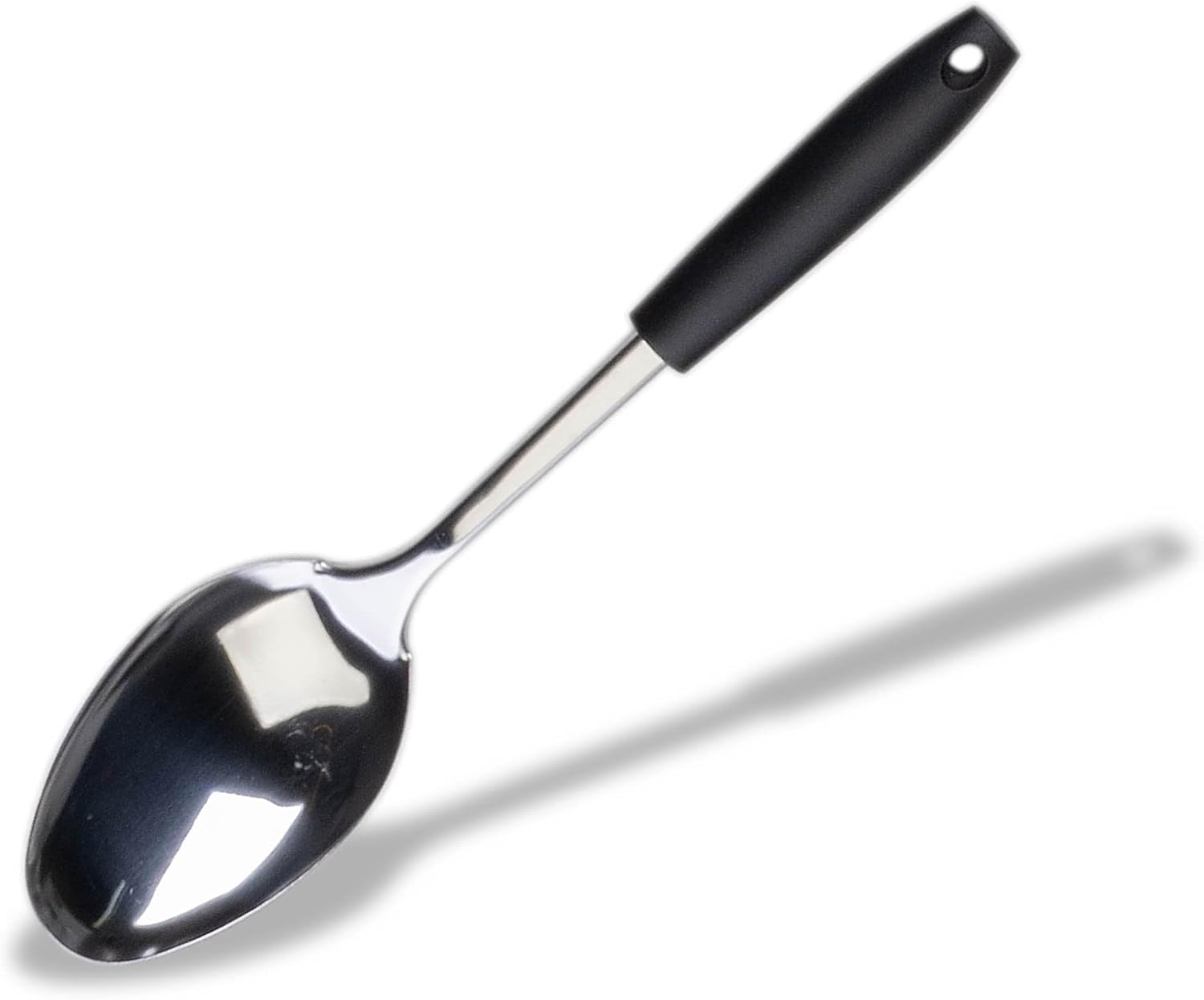 FACKELMANN INITIAL STANLESS STEEL SOLID SERVING SPOON WITH BLACK HANDLE. PCH680142 \\\KD17362