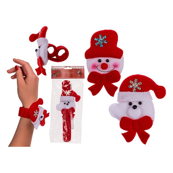 ASSORTED CHRISTMAS FELT SNAP BRACELET APX 21 CM. OB960356 \\\KD17430