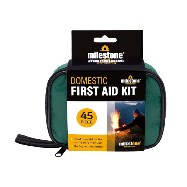 45 PIECE MILESTONE EMERGENCY TRAVEL FIRST AID KIT IN CARRY BAG. BML96940 \\\KD17472