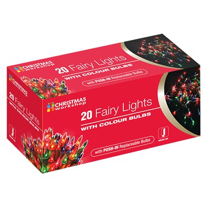 CHRISTMAS WORKSHOP 20 MULTI COLOUR BULBS INDOOR FAIRY STRING LIGHTS. BML75710 \\\KD17490