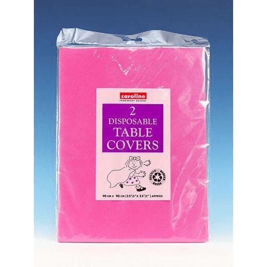 CAROLINE PAPER TABLE COVER HOT PINK DISPOSABLE 90 X 90 2 PK. CV1330 \\\KD17497