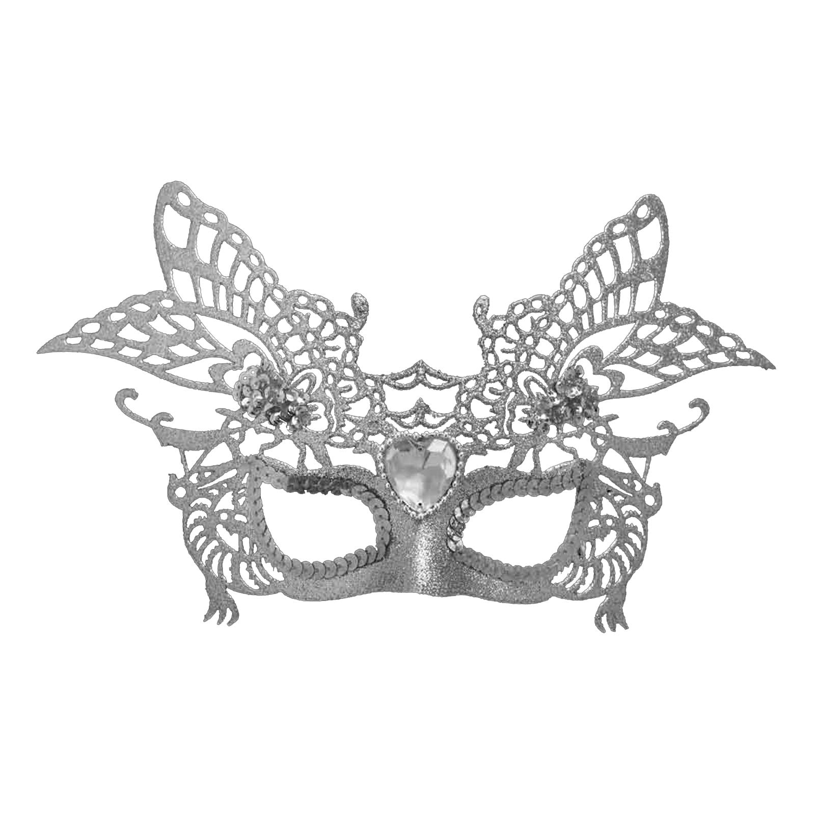 WOMEN ELEGANT PROM MASQUERADE PARTY MASK SILVER. DP54819 \\\KD17500