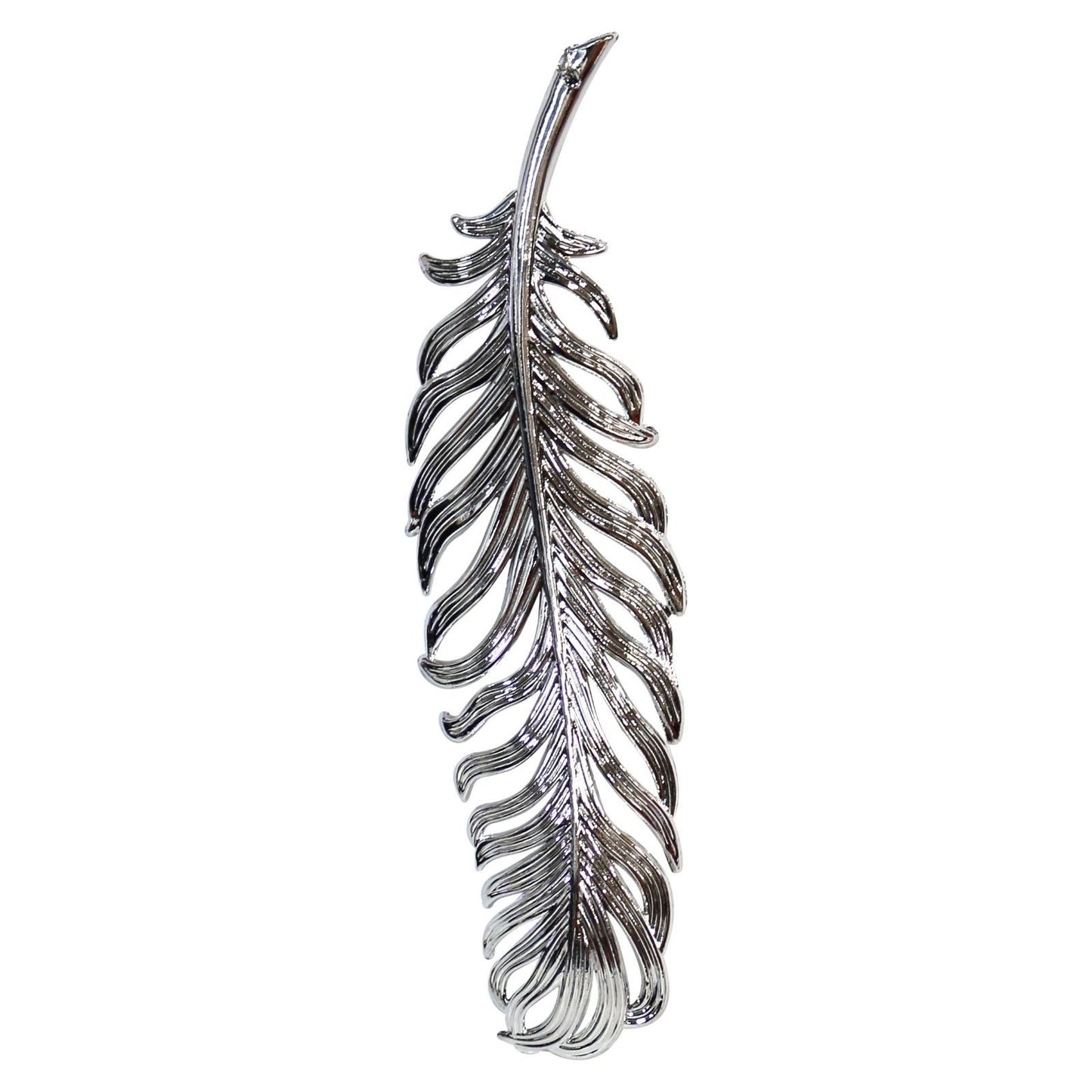19 CM SHINY SILVER HANGING FEATHER. DP55607 \\\KD17518