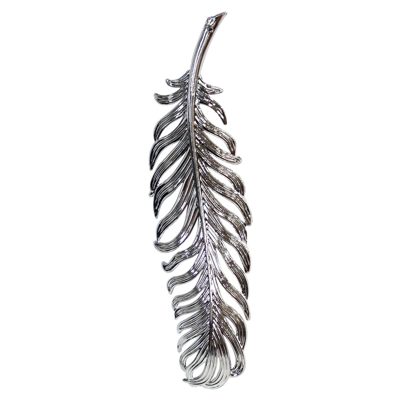 19 CM SHINY SILVER HANGING FEATHER. DP55607 \\\KD17518