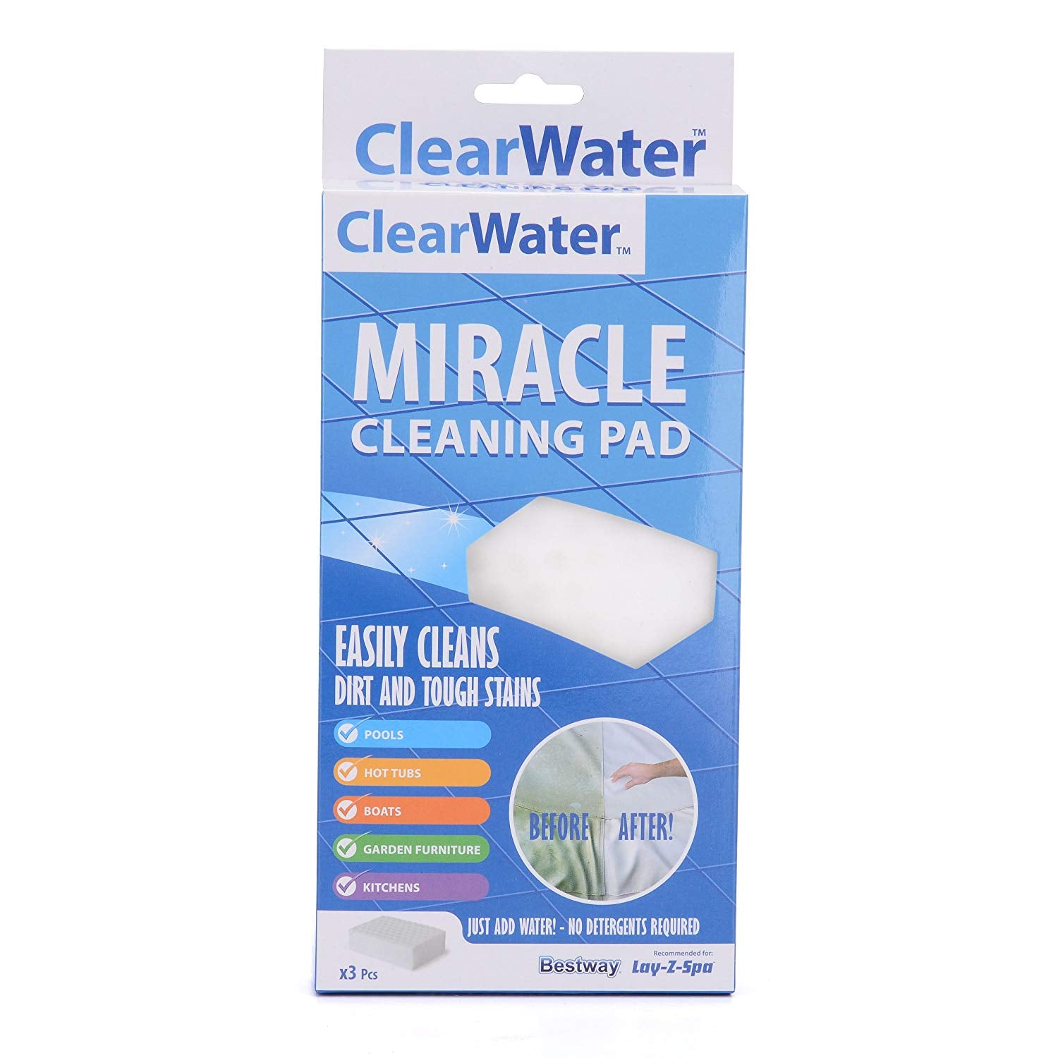 CLEARWATER MIRACLE PAD / ERASER FOR POOL & SPA 3/PK. CH0025 \\\KD17526
