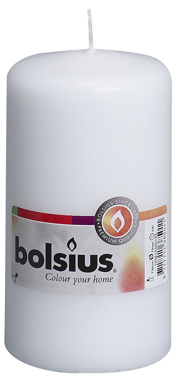 BOLSIUS PILLAR CANDLE WHITE 130MM X 70MM. 103615300102 \\\KD17596