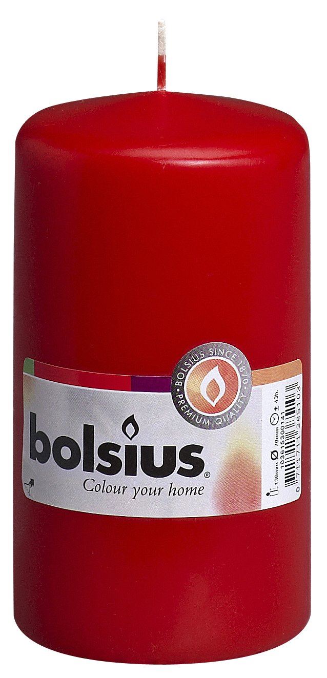BOLSIUS PILLAR CANDLE RED 130MM X 70MM. 103615300141 \\\KD17597