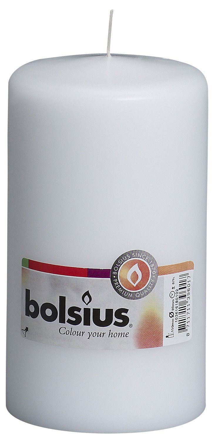BOLSIUS PILLAR CANDLE WHITE 150MM X 80MM. 103616180102 \\\KD17600