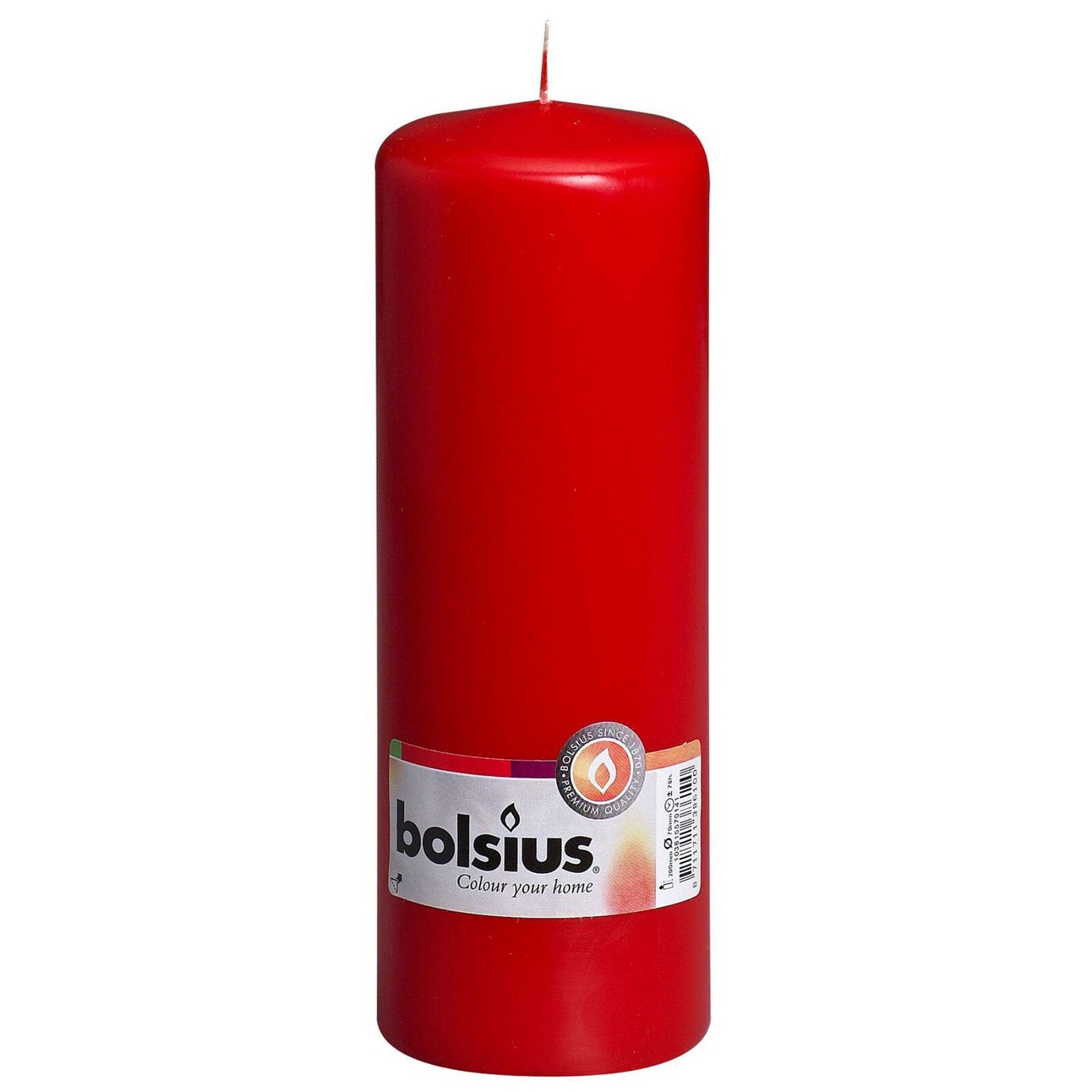 BOLSIUS PILLAR CANDLE RED 200MM X 70MM. 103615570141 \\\KD17603