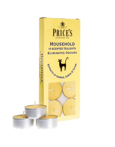 PRICES HOUSEHOLD TEALIGHT CANDLES 4HRS 10/PK. FR251016 \\\KD17622