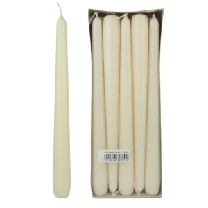 PRICES IVORY TAPERED DINNER CANDLE 7HRS 10/PK. CDD000616 328992 \\\KD17629