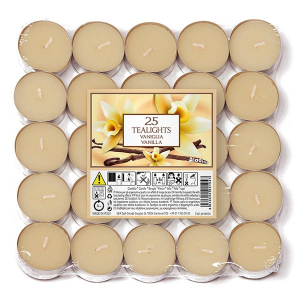 ALADINO VANILLA TEALIGHT CANDLE 4HRS 25/PK. 021935D 251718 \\\KD17654