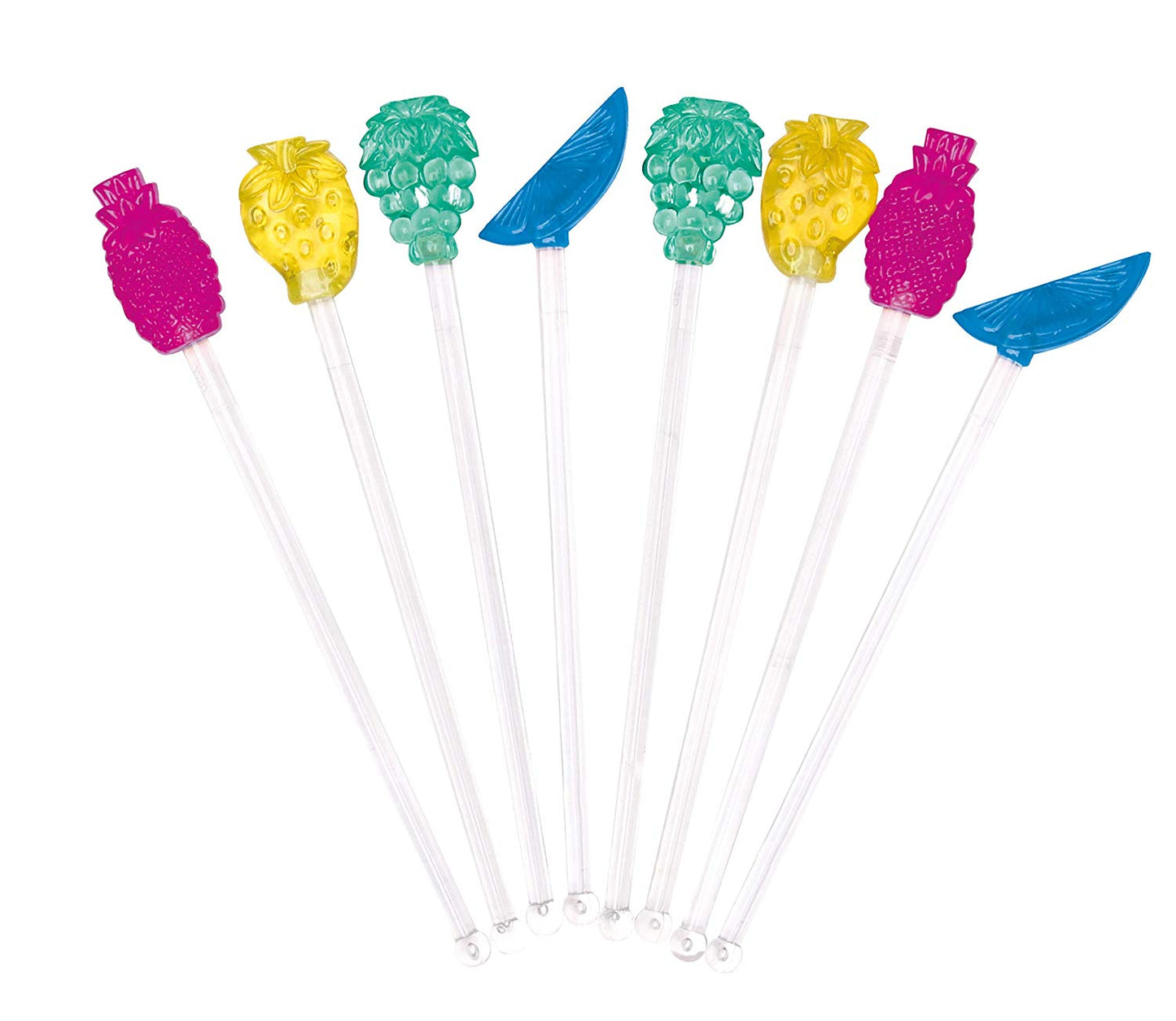 BARCRAFT PLASTIC FRUIT COCKTAIL STIRRERS SWIZZLE STICKS 19.5 CM 8/PK. KCBCFRU \\\KD17664