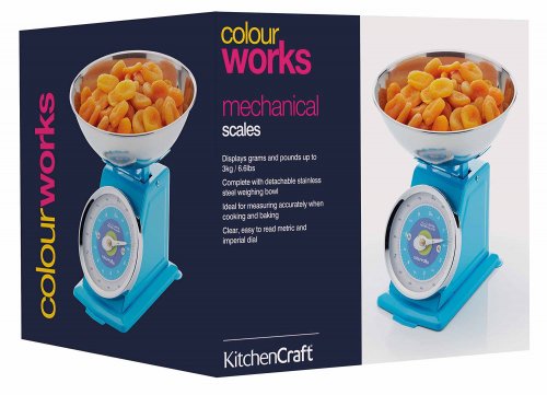 COLOURWORKS BLUE MECHANICAL KITCHEN SCALES 3KG. CWMSCALEBLU \\\KD17668